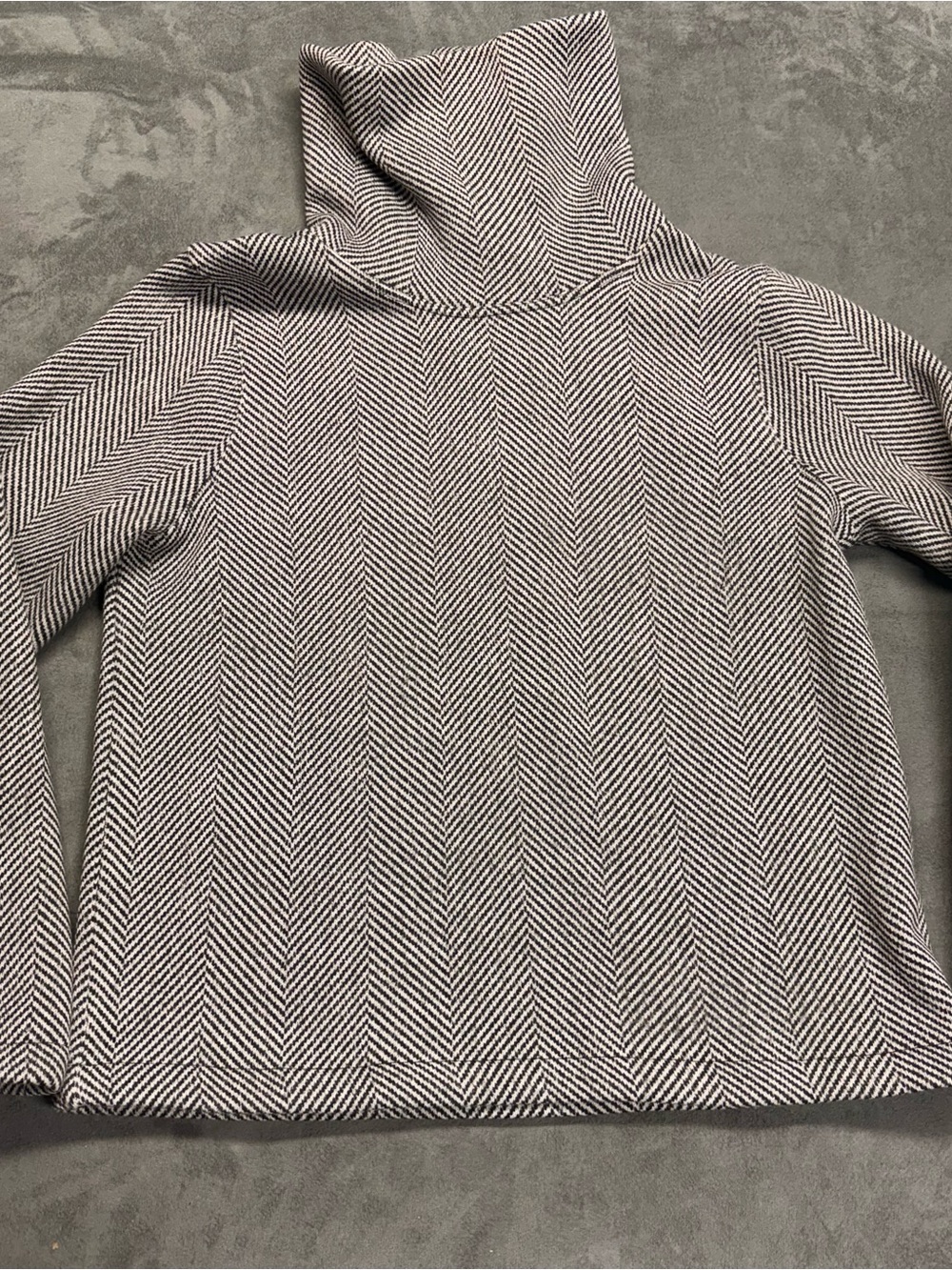 J. Crew Women's Black & White Herringbone Turtleneck Sweater